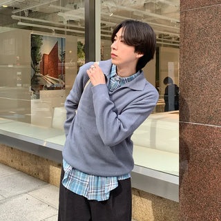 Open-collar knit