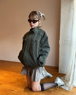 Zip-fly nylon jacket