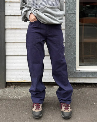 Herringbone wide cotton pants
