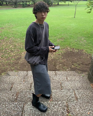 Striped round long-sleeved T-shirt