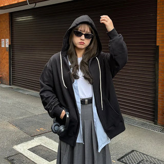 (Unisex) Plain Zip Hoodie