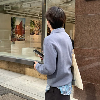 Open-collar knit
