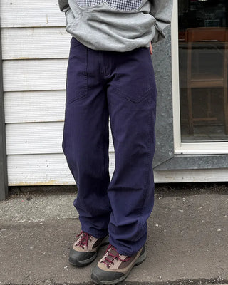 Herringbone wide cotton pants