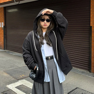 (Unisex) Plain Zip Hoodie