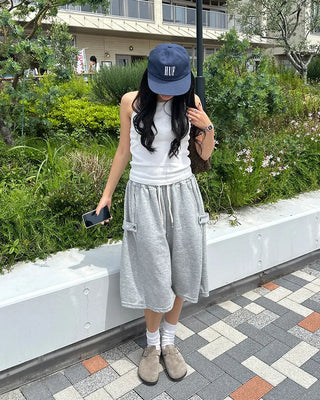 Adjustable Flare Bermuda Sweatpants
