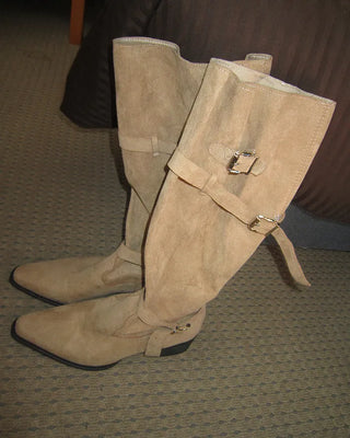 Custom suede long boots