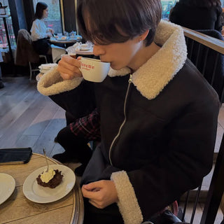Boa bicolor suede jacket
