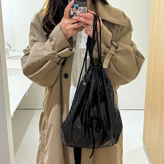 Glossy Ribbon String Shoulder Bag