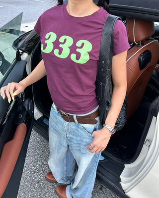 333 Lettering French Sleeve T-Shirt