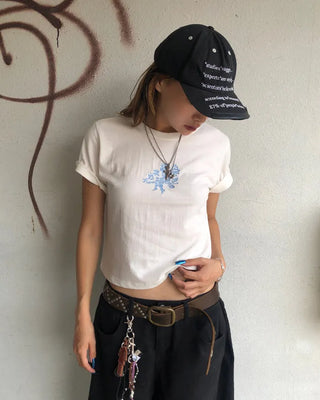 Patch button hem side outseam cotton pants