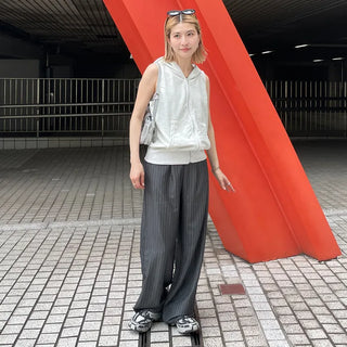 String stripe wide slacks