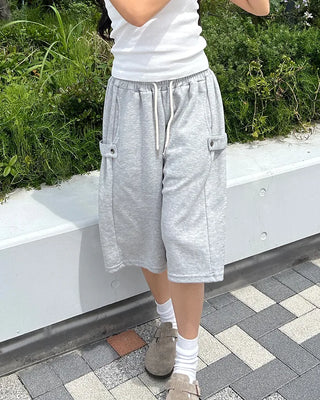 Adjustable Flare Bermuda Sweatpants