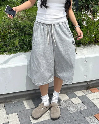 Adjustable Flare Bermuda Sweatpants