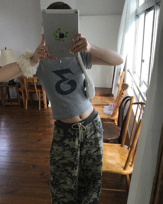 3 French Sleeve Cropped T-Shirt