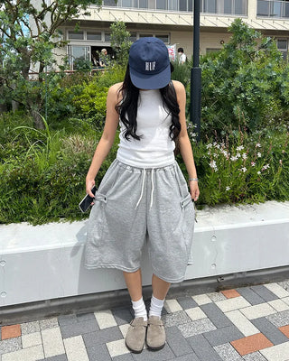 Adjustable Flare Bermuda Sweatpants