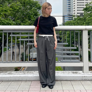 String stripe wide slacks