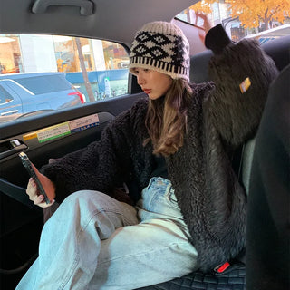 Ethnic knit beanie