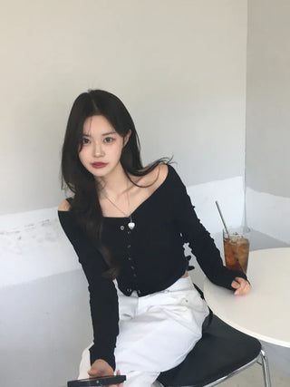 One-shoulder shirred T-shirt