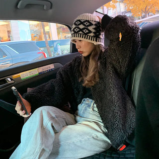 Ethnic knit beanie
