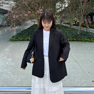 One-button oversized jacket