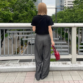 String stripe wide slacks