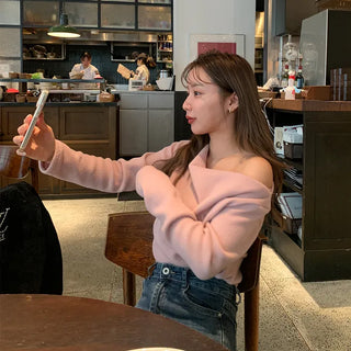 Drape Off-Shoulder Fleece T-Shirt