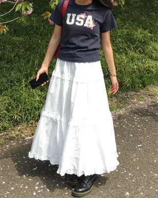 USA Star Patch Crew Neck Slim T-Shirt