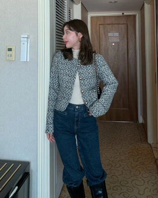 Tweed round jacket