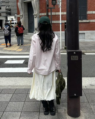 Elastic waist balloon nylon skirt