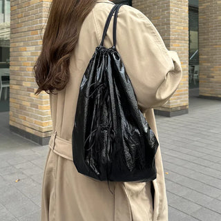 Glossy Ribbon String Shoulder Bag