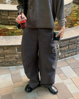 Slit wide pants