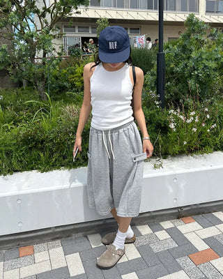 Adjustable Flare Bermuda Sweatpants