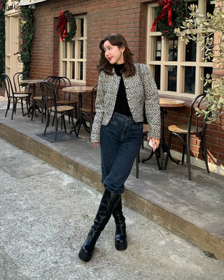 Tweed round jacket