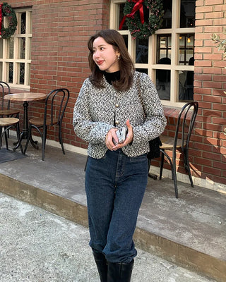 Tweed round jacket