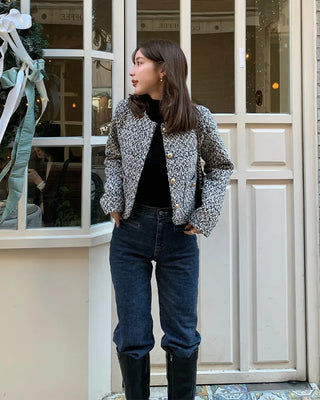 Tweed round jacket