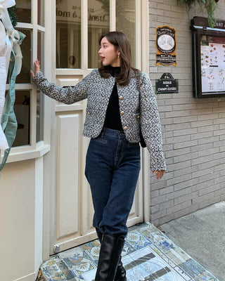 Tweed round jacket