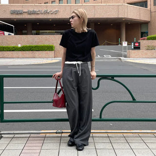 String stripe wide slacks