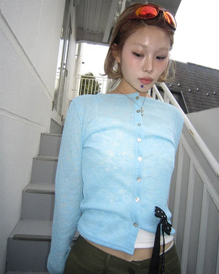Shell Button Summer Cardigan