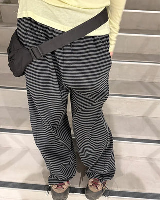 Waist String Border Easy Pants