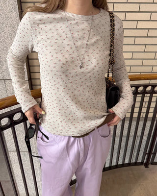 Floral waffle t-shirt