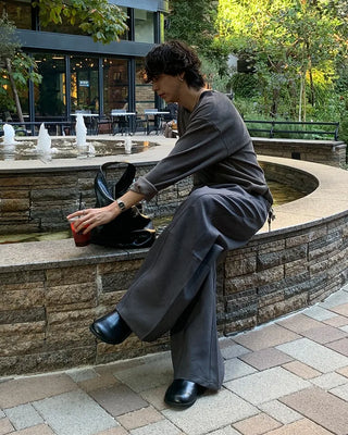 Slit wide pants