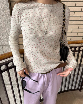 Floral waffle t-shirt