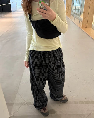 Waist String Border Easy Pants