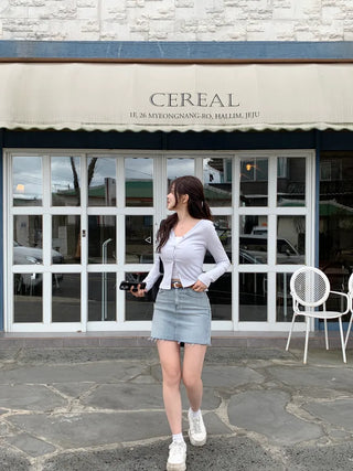 Slim Rib Layered Cardigan (7 colors)