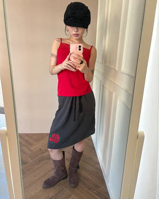 Rose Stitch Gauze Skirt
