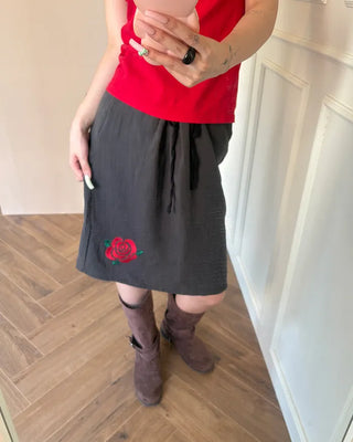 Rose Stitch Gauze Skirt