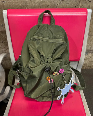 Drawstring Point Multi-Pocket Backpack