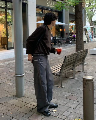 Slit wide pants