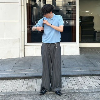 Striped wide slacks