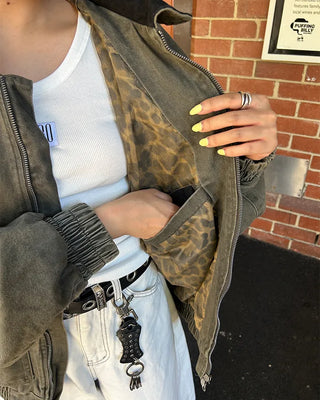 (Unisex) Leopard-Lined Cotton Blouson